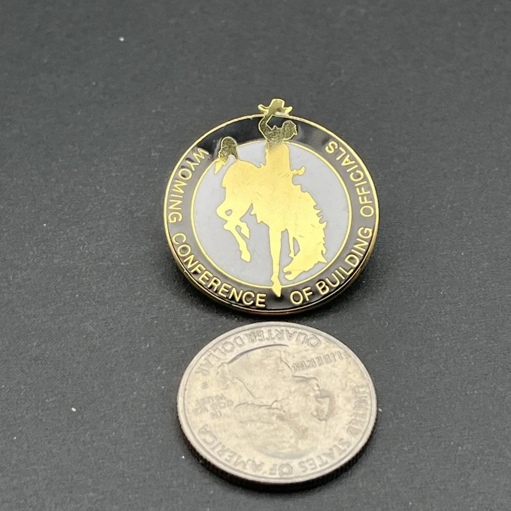 Wyoming‎ Conference Of Building Officials Cowboy Horse Rodeo Lapel Hat Pin